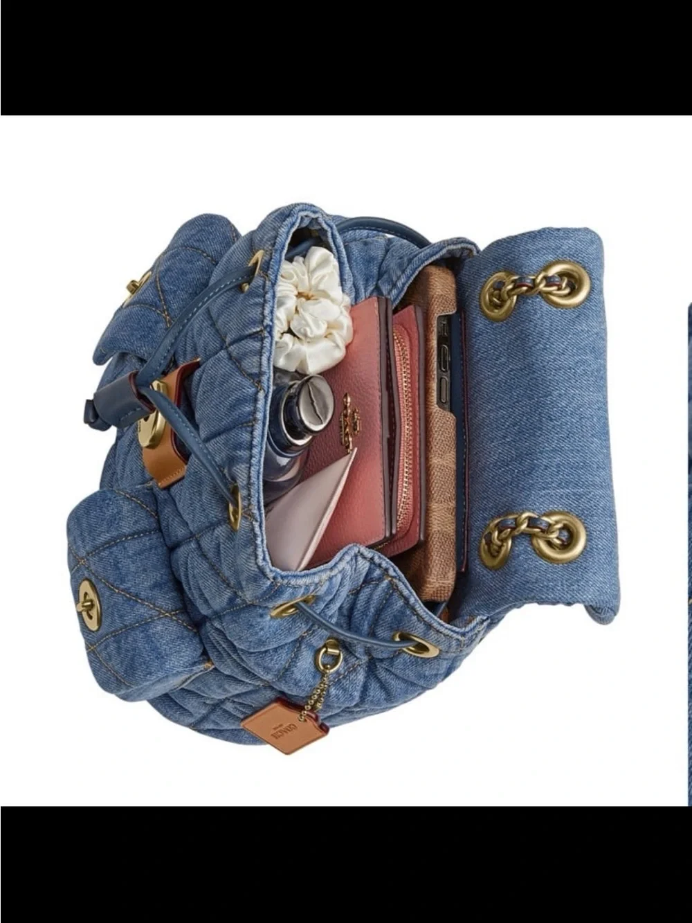Coach quilted denim